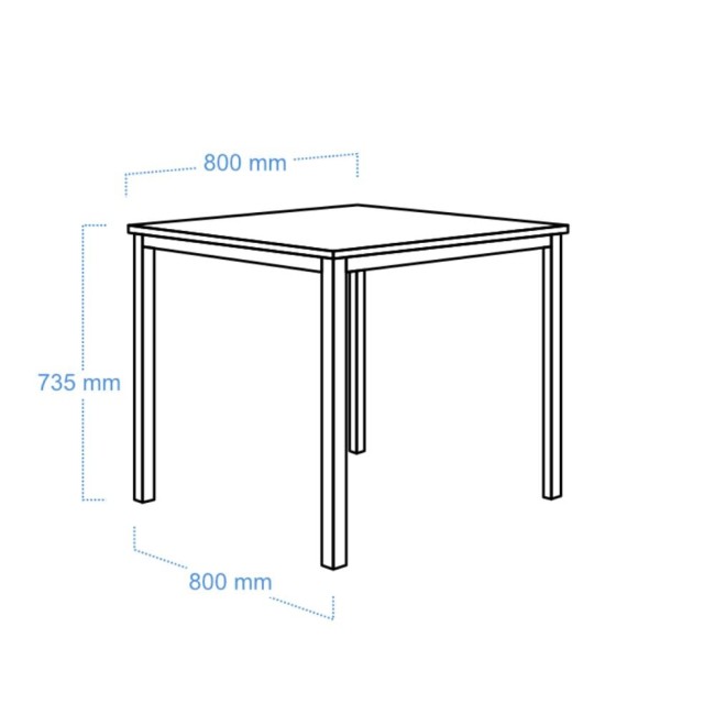 Masă metalică cantină-restaurant de 80 cm