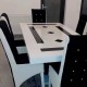 Masă bucătărie cu 6 scaune culoare alb cu negru