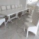 Masă cu 16 scaune elegante, culoare All White