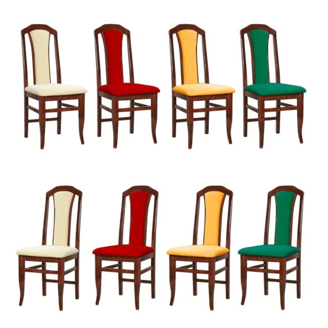 Scaune din lemn culoare cireș, tapițerie diverse culori