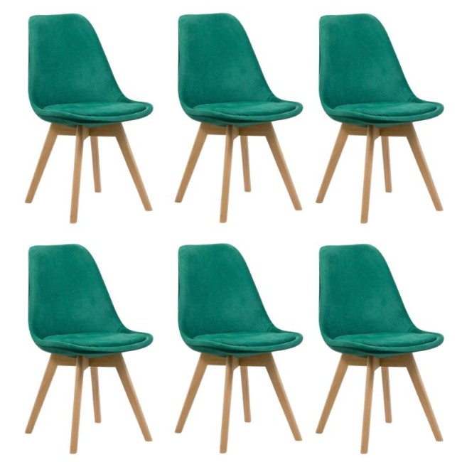 6 scaune bucătărie-living catifea pe verde
