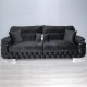 Canapea extensibilă Rio Lux cu 3 locuri, tapițată negru