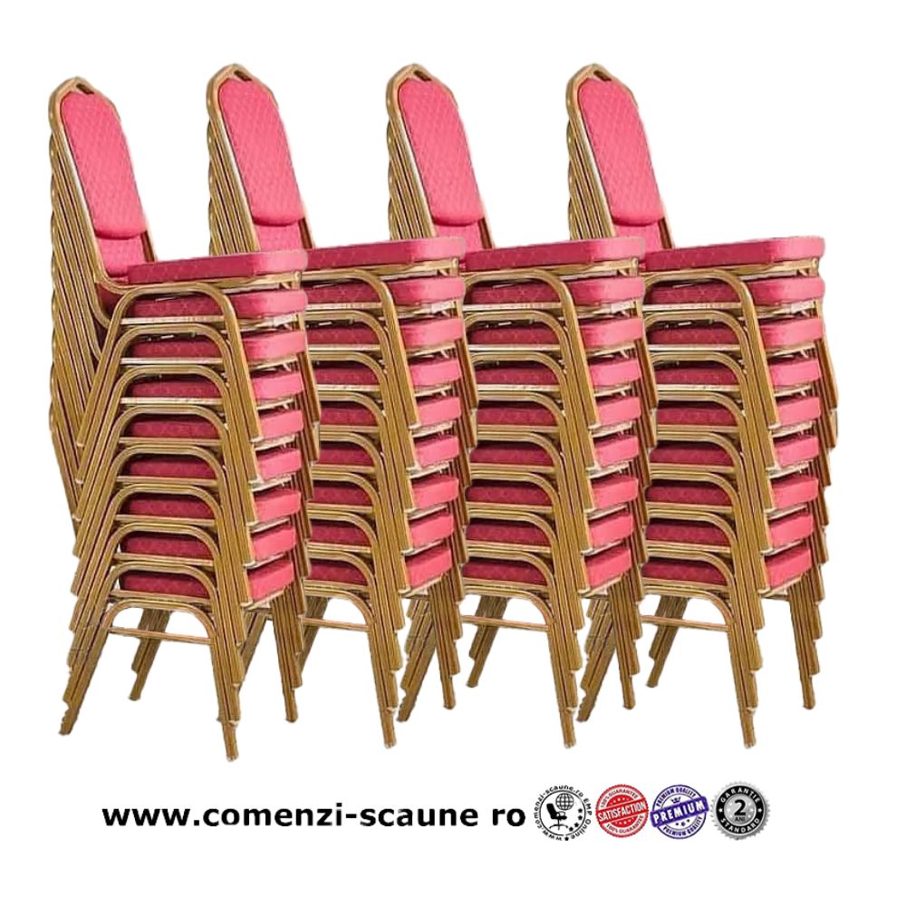 Scaune roși elegante pentru nunți, evenimente și restaurante- scaune suprapozabile
