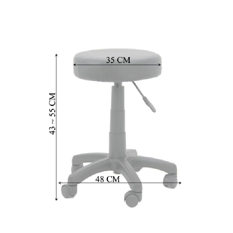 Dimensiuni scaun operativ fara spatar ABS 102