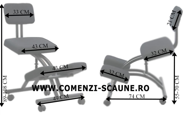 DIMENSIUNI- recomandate persoanelor cu probleme lombare tip kneeling chair OFF 094-2