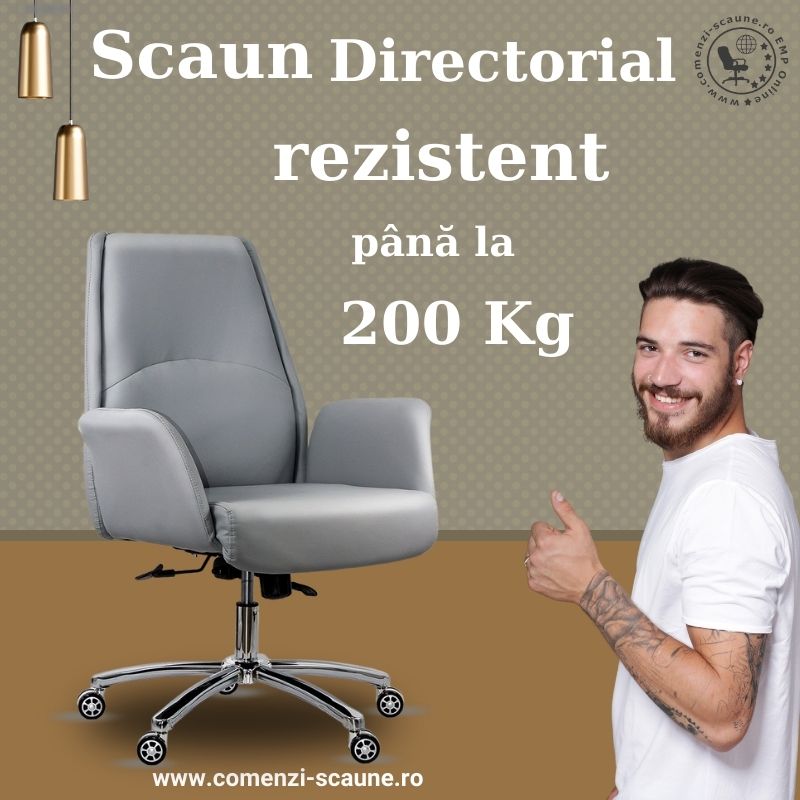 Scaune rezistente la 200 KG din piele ecologica OFF800 gri CS Prezentare