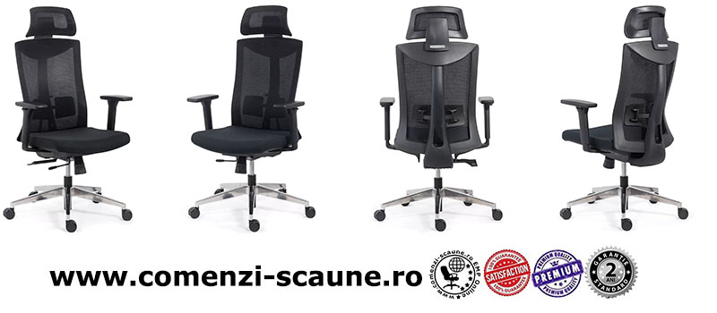 Scaun ergonomic multifunctional si elegant pe culoarea negru-SYYT-9501-2