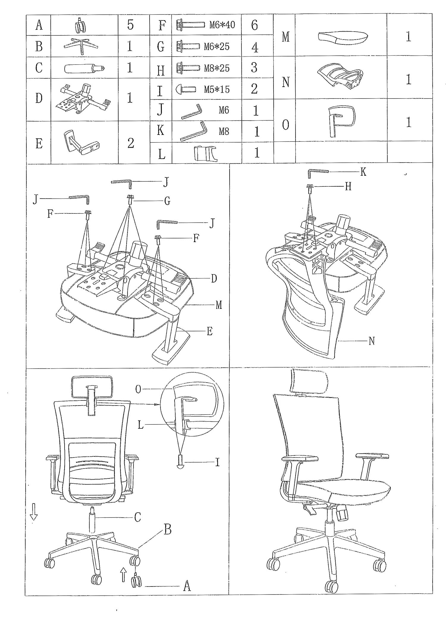 Instrucțiuni de asamblare scaun de birou NEXT