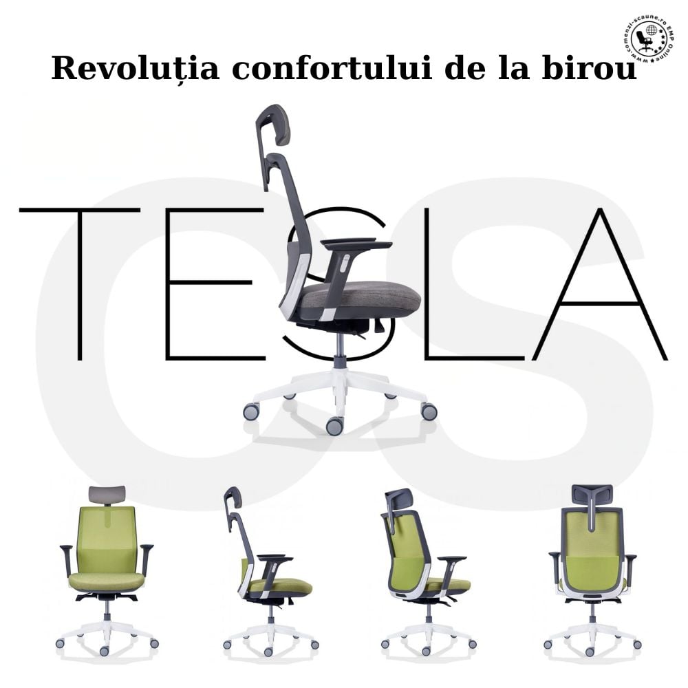 Scaune pentru birou confortabile și rezistente Tesla Mesh PDH