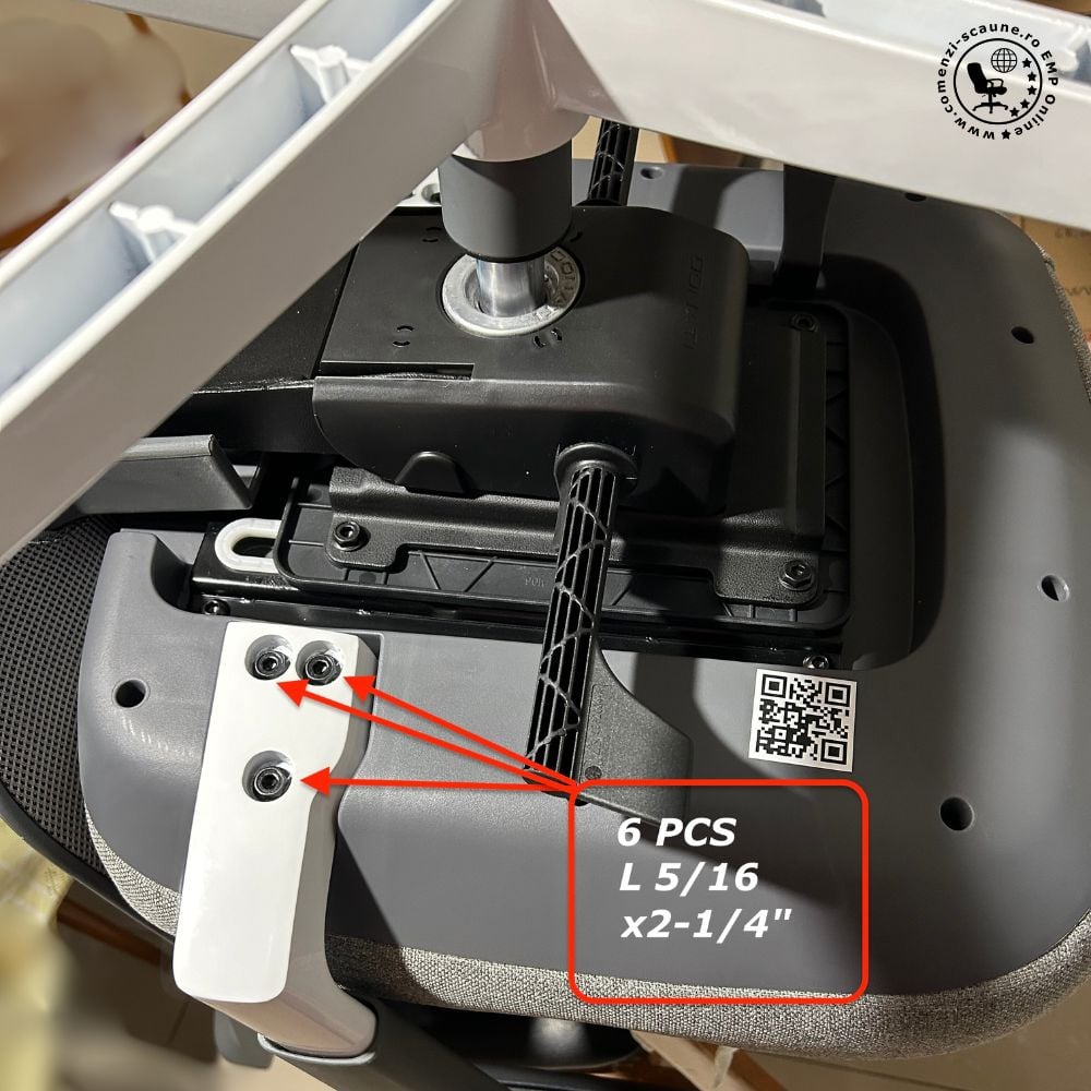 Instrucțiuni de asamblare și montaj scaun birou Tesla, Brațe 3D