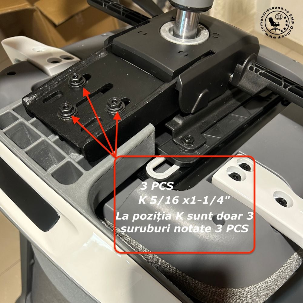 Instrucțiuni de asamblare și montaj scaun birou Tesla, mecanism SYN